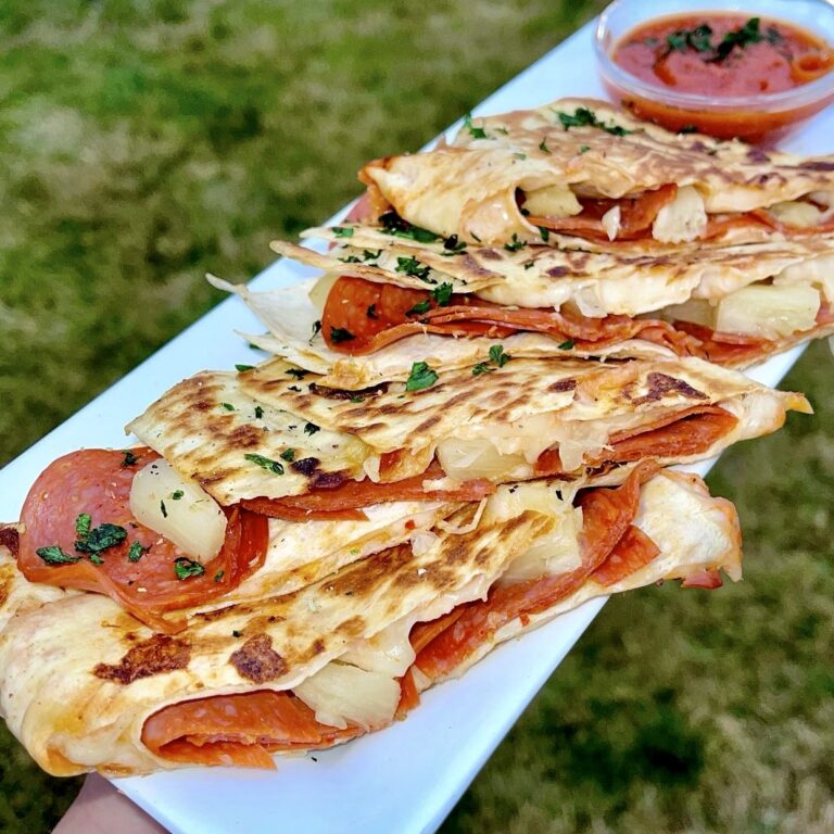Pepperoni and Pineapple Pizza Quesadillas