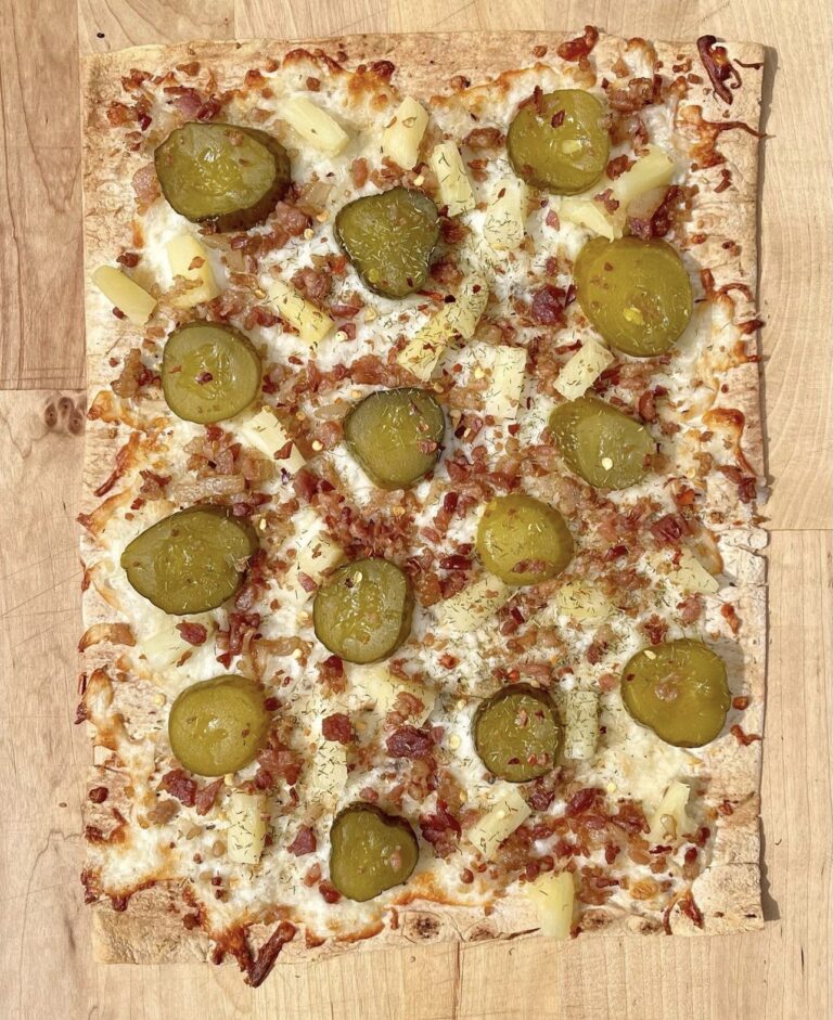 Bacon, Pickle and Pineapple Pizza