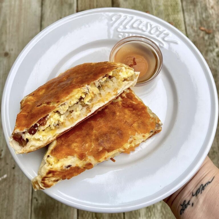 Cheese Crusted Bacon & Egg Breakfast Crunchwrap