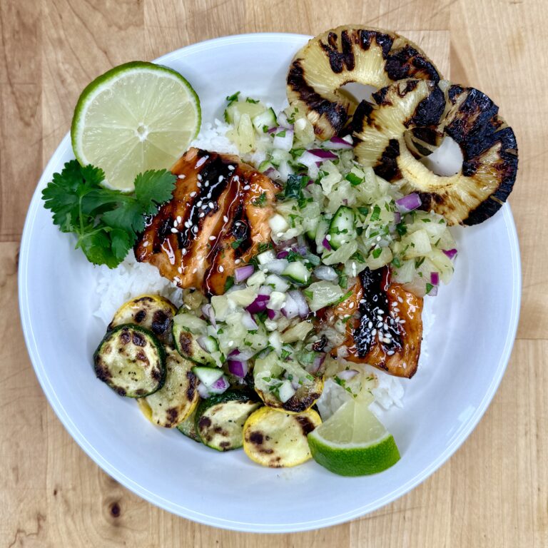 Grilled Teriyaki Salmon with Pineapple Salsa – A Tropical, Healthy Dinner