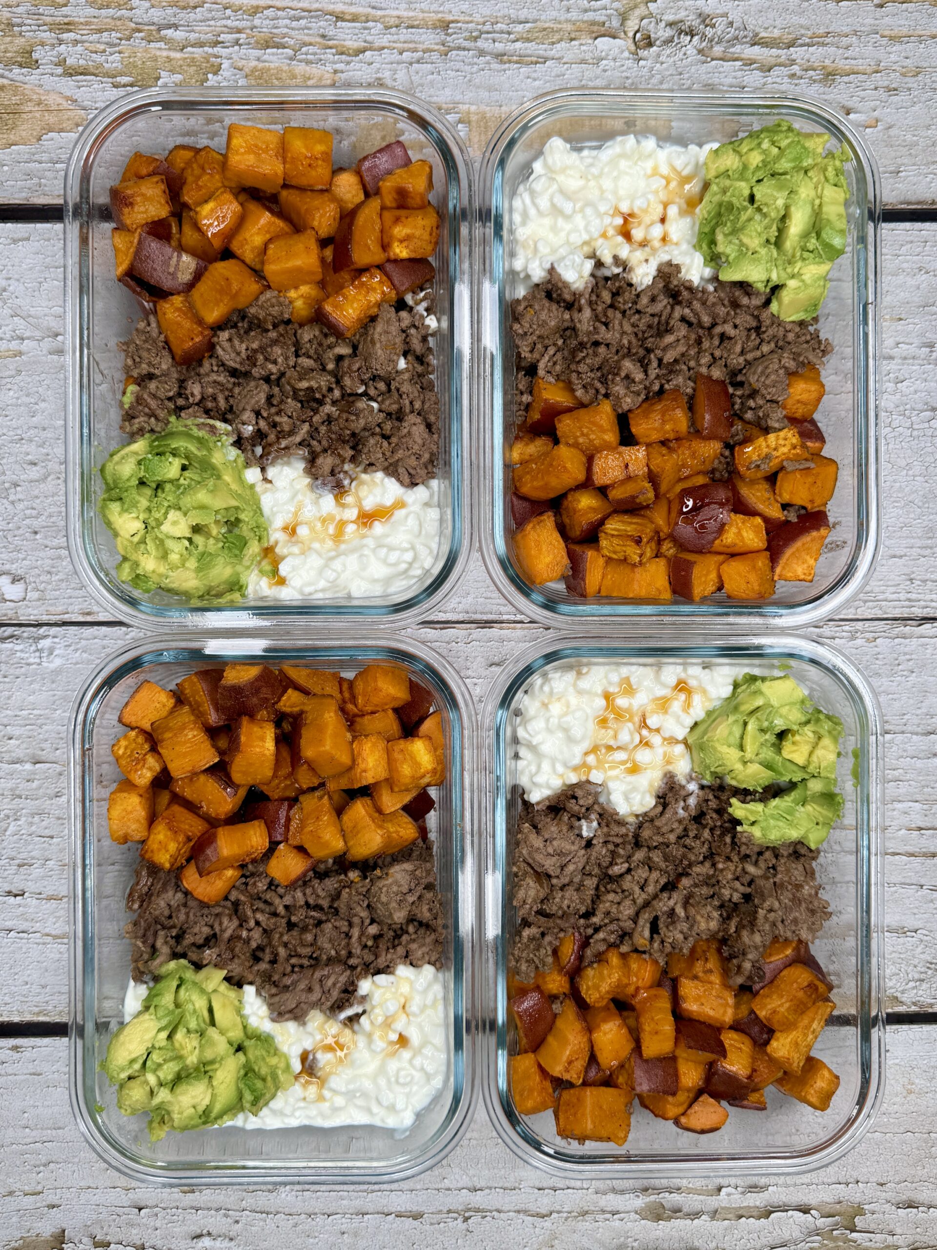 Viral Sweet Potato Taco Beef & Cottage Cheese Meal Prep Bowls