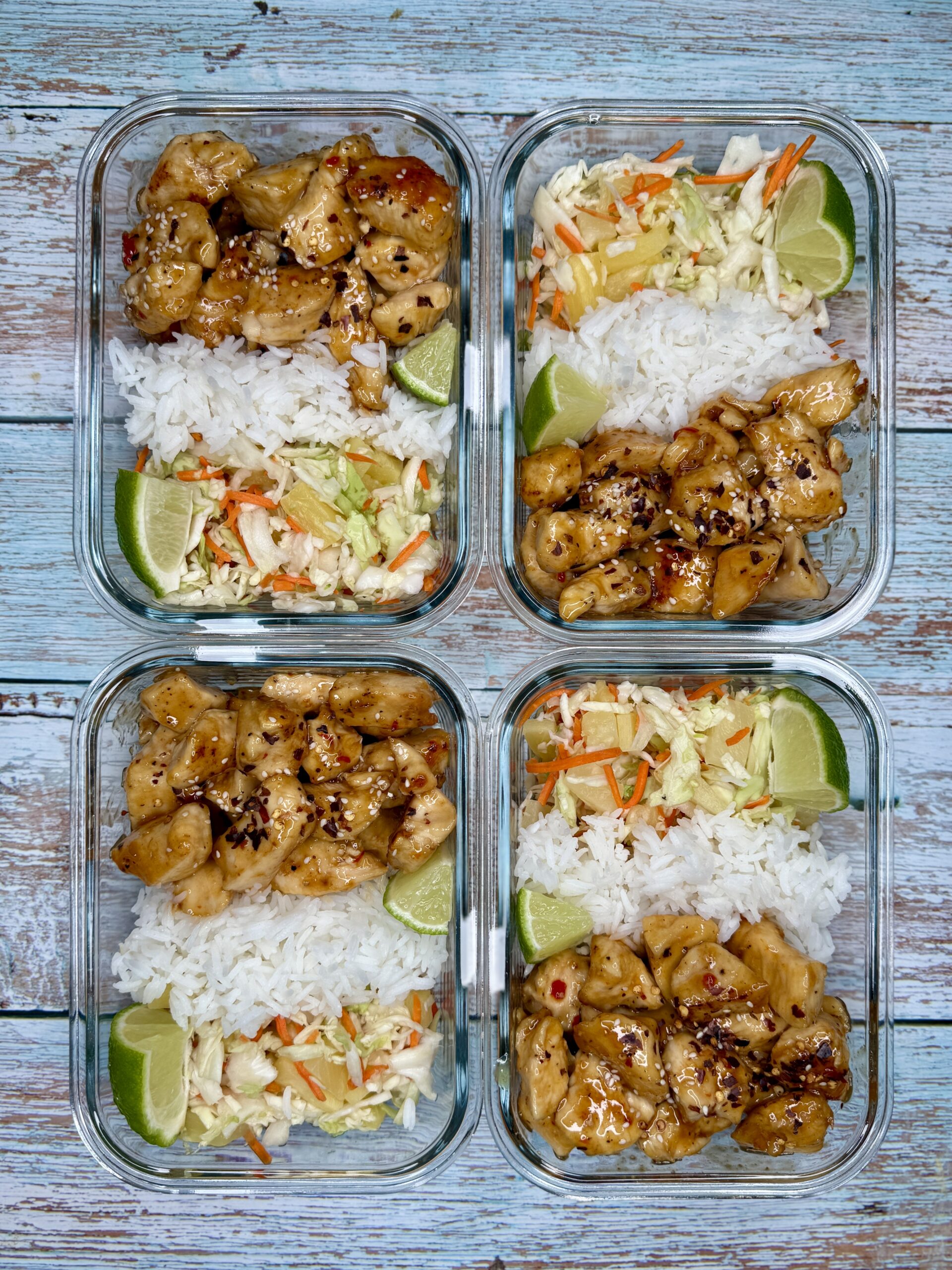 Healthy Honey Soy Sweet Chili Chicken Meal Prep Bowls