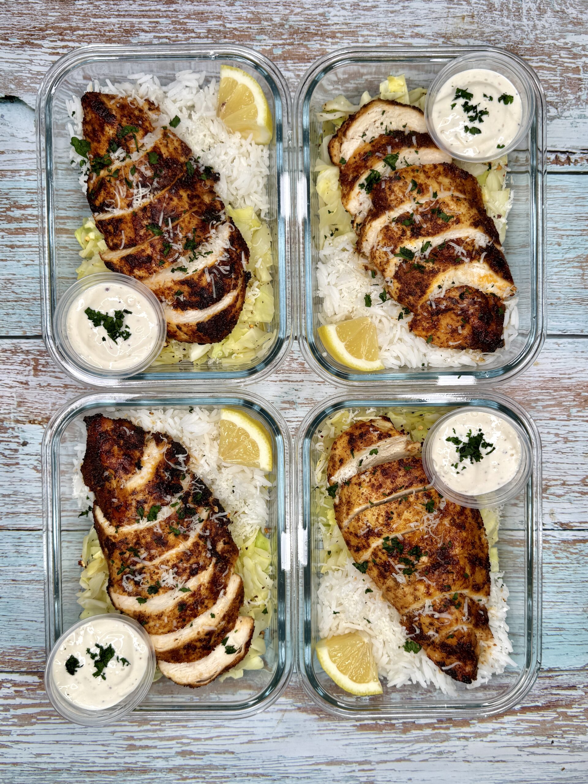 Blackened Cajun Chicken Caesar Bowls with Cabbage: The Ultimate Meal Prep