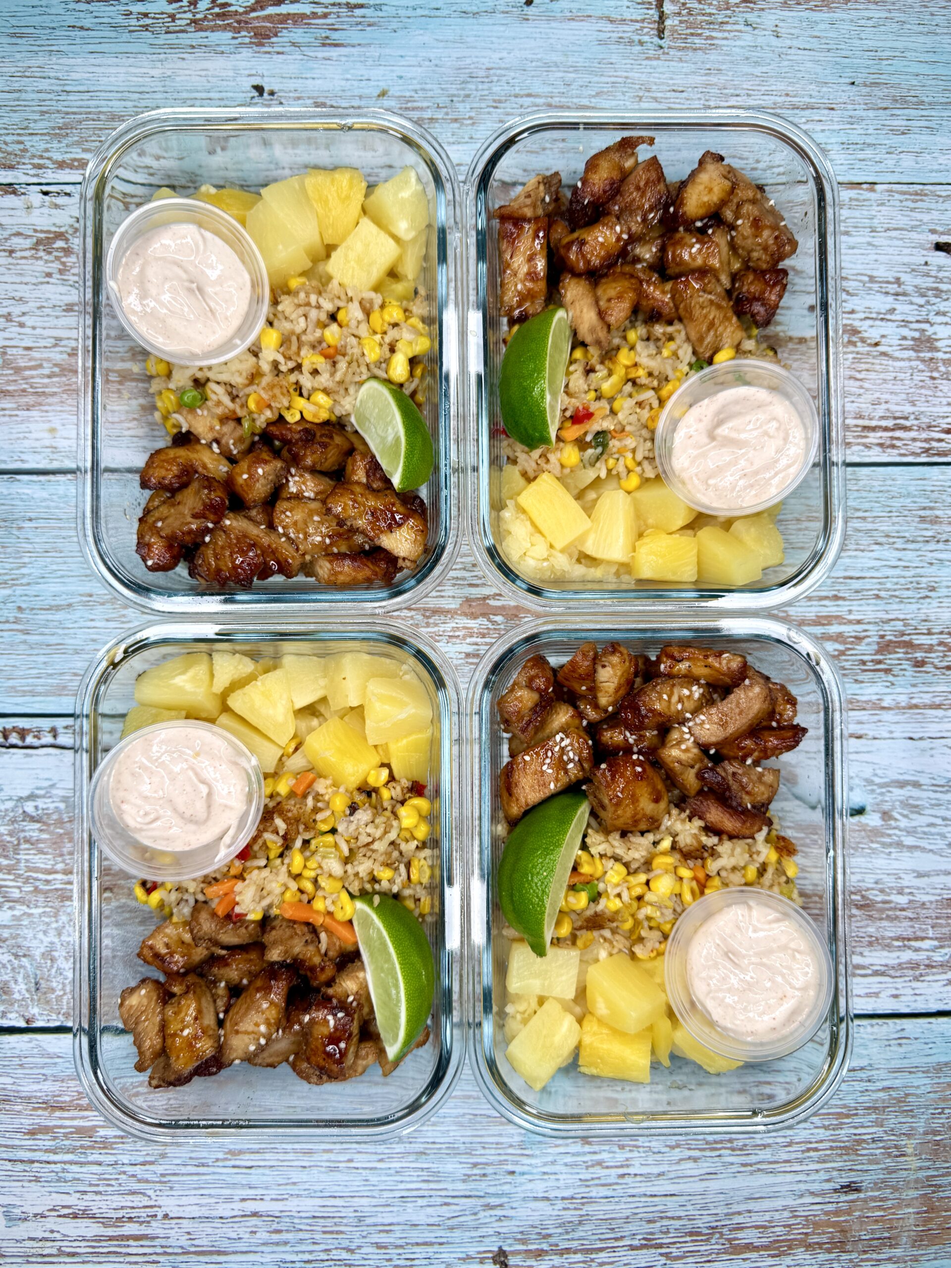Teriyaki Chicken Fried Rice Meal Prep Bowls
