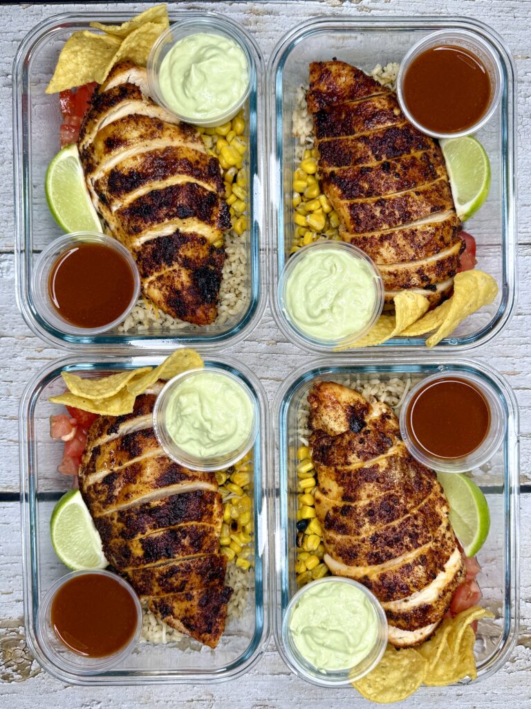 Chicken Enchilada Crunch Bowls | High-Protein Meal Prep